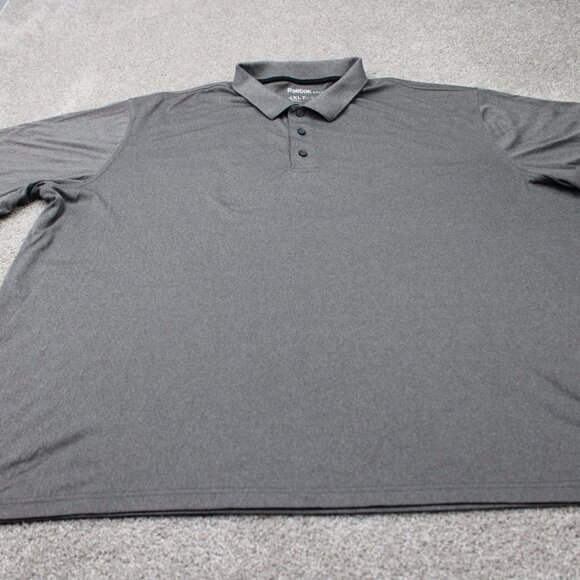 Reebok Golf Polo Shirt Mens 4XLT XXXXL-Tall Gray Polyester Short Sleeve Pullover - Picture 2 of 13